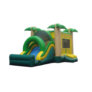Inflatable water bounce house palm tree water slide with pool