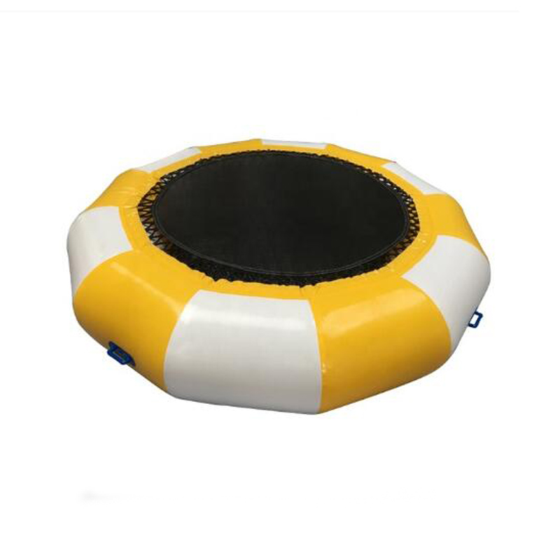 Children inflatable lake games floating trampoline for sale