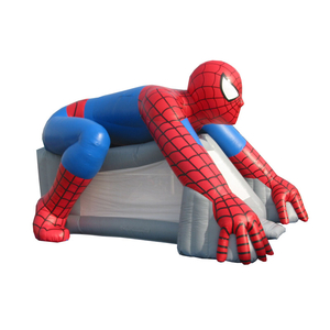 Inflatable kids spiderman bounce house with inner slide playground games