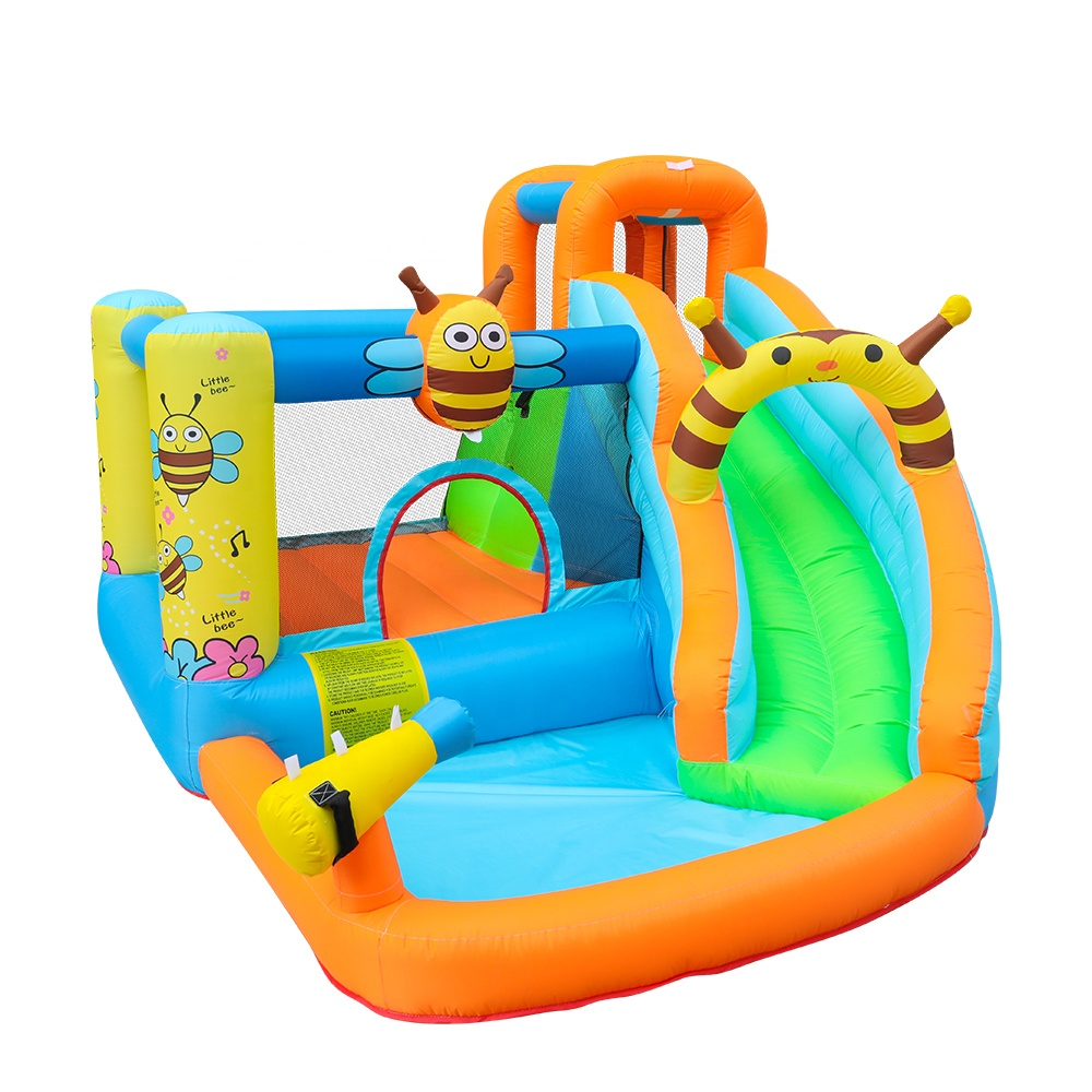 Inflatable bouncer water slide with splash pool party bounce house