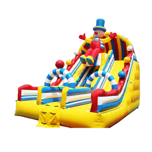 Clown inflatable bouncer slide vinyl castle slide for children