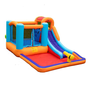 Outdoor waterslide inflatable with small splash pool