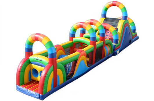 Rainbow inflatable interactive race for adults
