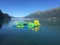 Custom water park floating island inflatable huge slides