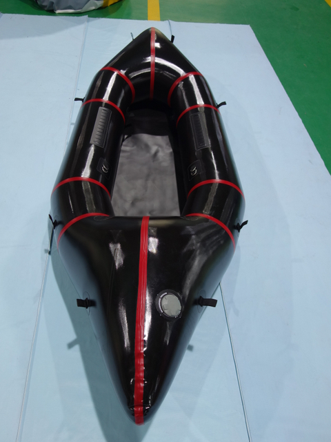 reinforced whitewater packraft with inflatable floor