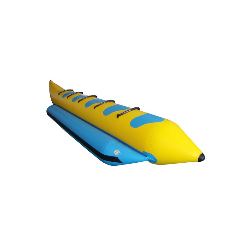 inflatable banana boat with reinforced surface and floor