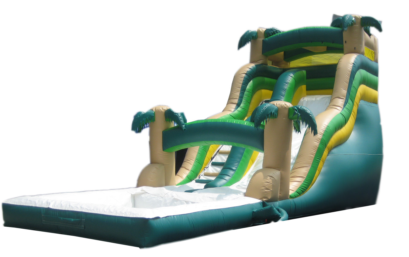 large palm tree themed inflatable water slide for events