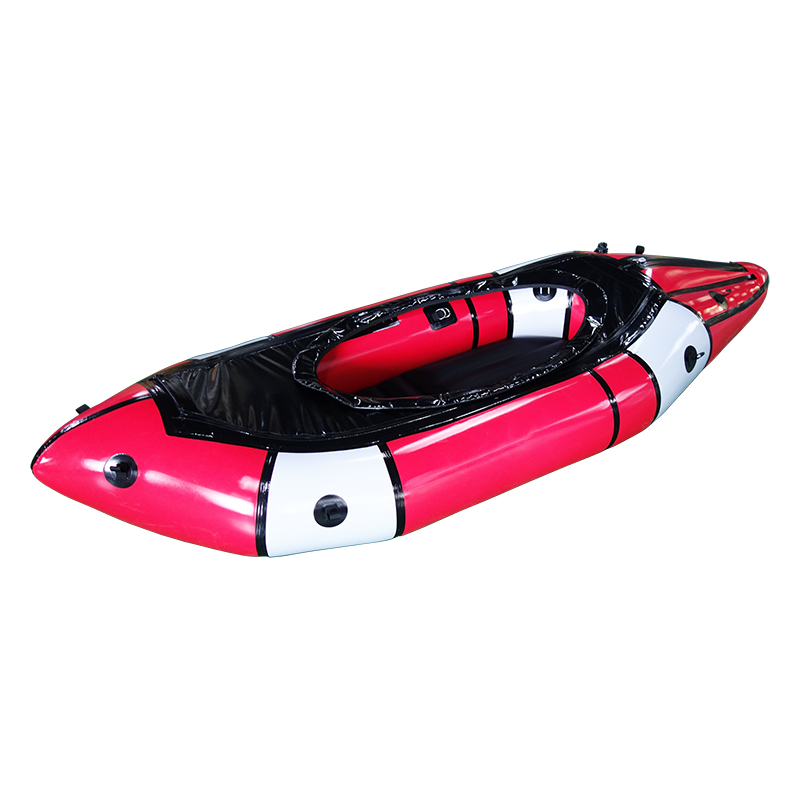 outdoor adventure packraft with spraydeck