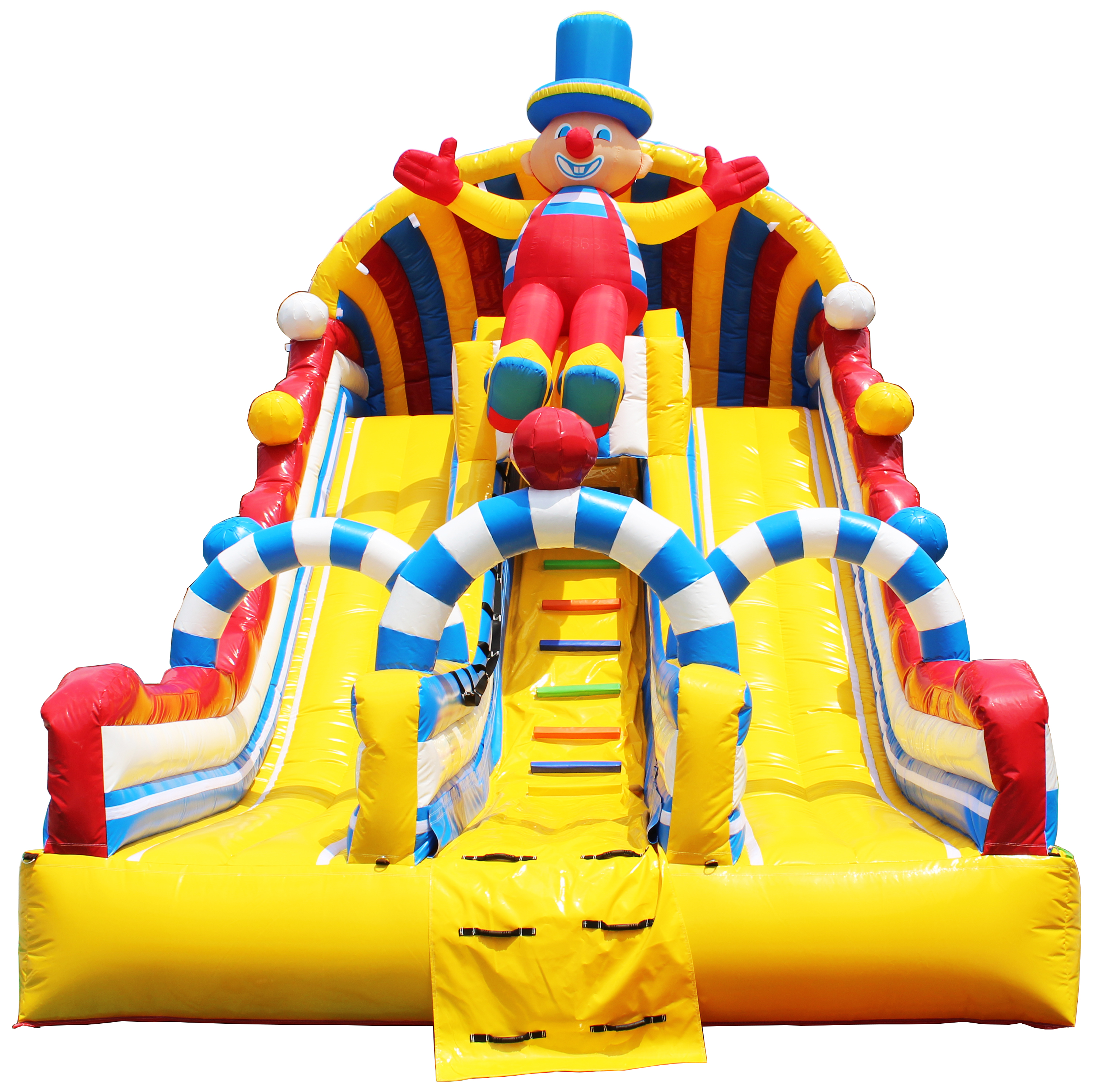 carnival clown double lane inflatable dry slide
